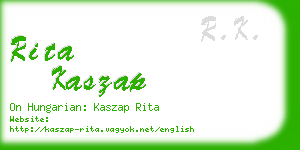 rita kaszap business card